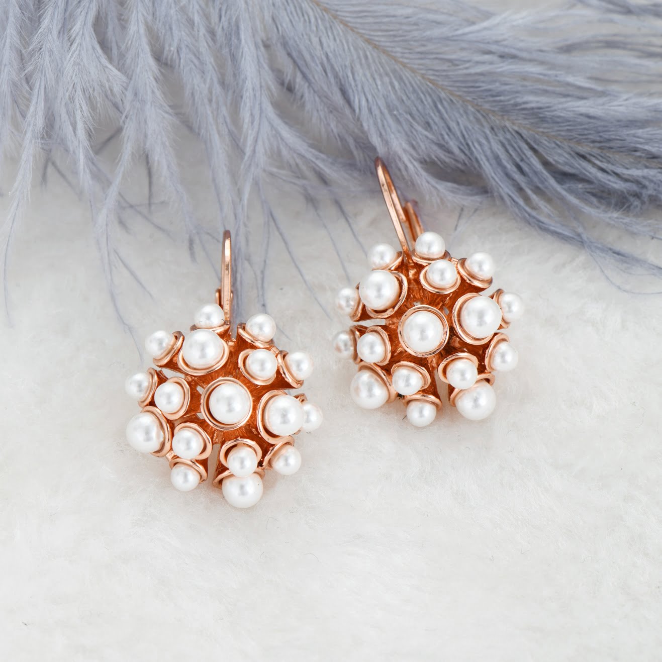 Rosa Micro Pearl Earrings in Rose Gold Rowdy Jewellery — free download