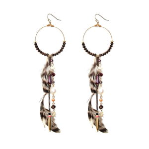 Naomi Feather Earrings In Gold