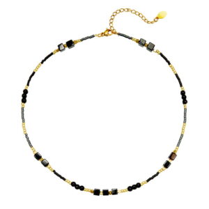 Sabine Beaded Necklace in Black