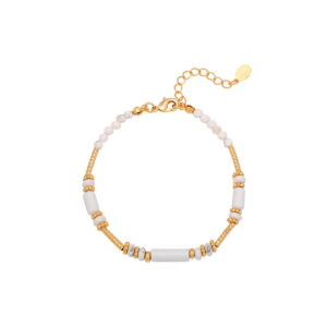 Portia Beaded Bracelet in White