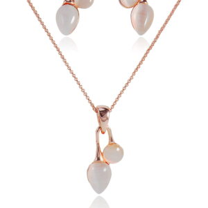 Estelle Earring & Pendant Set in Rose Gold