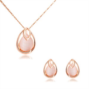 Natalie Opal Set in Rose Gold
