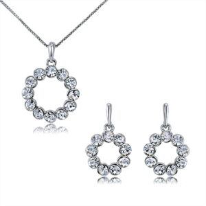 Aubrey Earring & Pendant Set in Platinum