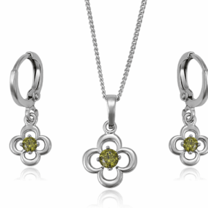 Anna Earring & Pendant Set in Platinum