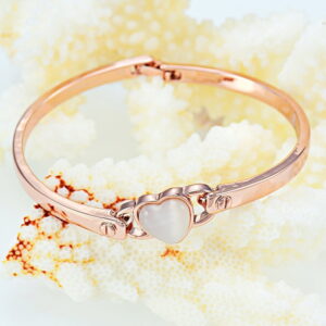 Cleo Love Heart Rose Gold Bangle