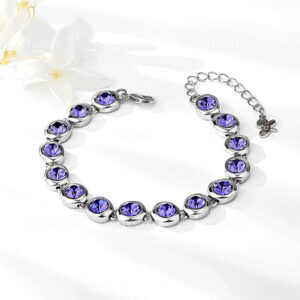Maisie Amethyst Cubic Zirconia Silver Bracelet
