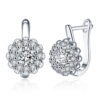 Sienna Cluster Cushion Earrings in Platinum