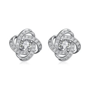 Payton Knot Earrings in Platinum