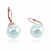 Zuri Cushion Pearl Earring in Rose Gold