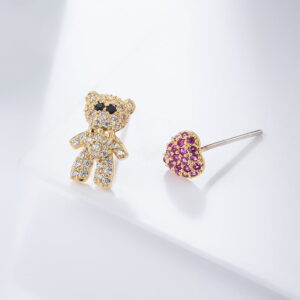 Teddy Mismatched Stud Earrings