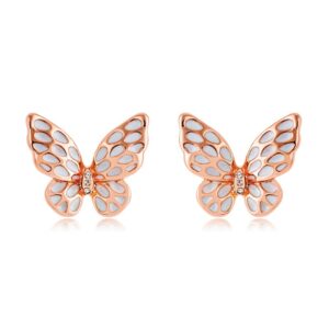 Hadlee Rose Gold Stud Butterfly Earrings