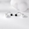 Thea Dropdown Silver Stud Earrings
