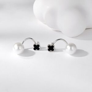 Thea Dropdown Silver Stud Earrings