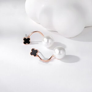 Thea Dropdown Studs in Pearl