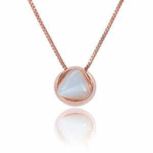 Amelia Opal Necklace in Rose Gold