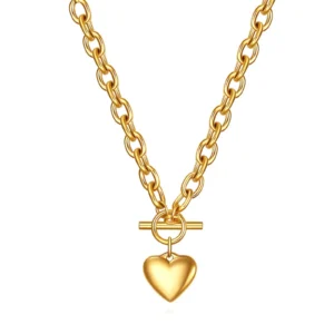 Gold-Plated Stainless Steel "Heart" Necklace