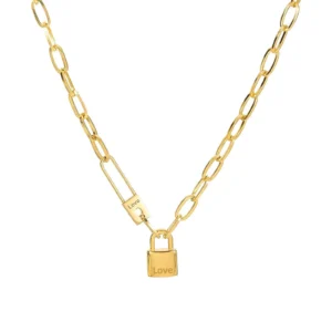 Elegant Stainless Steel Gold-Plated Pendant Necklace