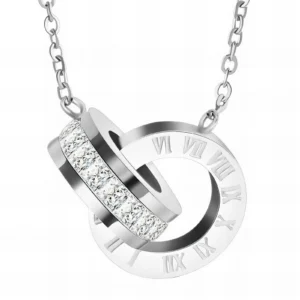 Stainless Steel Necklace with Cubic Zirconia