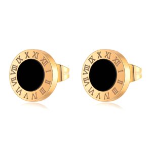 Elegant 18K Gold Plated Stainless Steel Stud Earrings